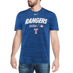 Nike Dri-Fit Texas Rangers Baseball Crew Neck Performance Shirt Blue Size S